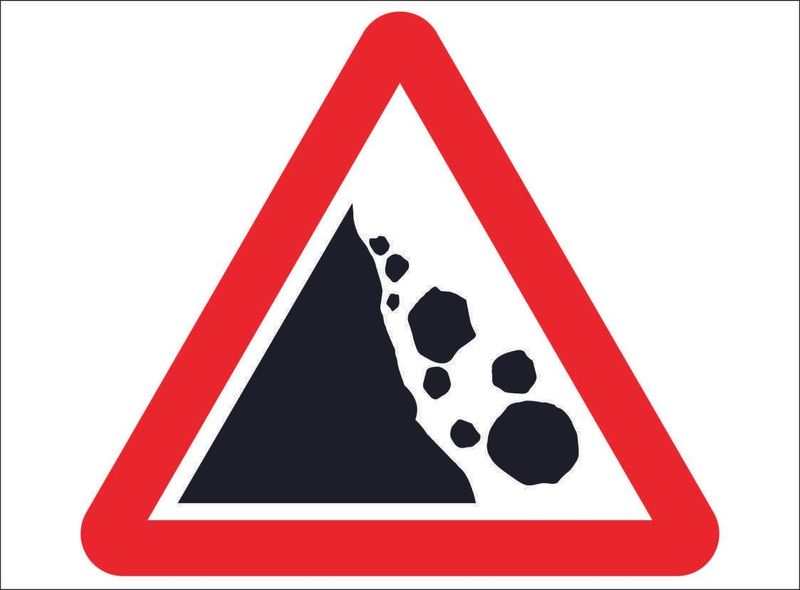 ROAD0059-Land sliding warning sign