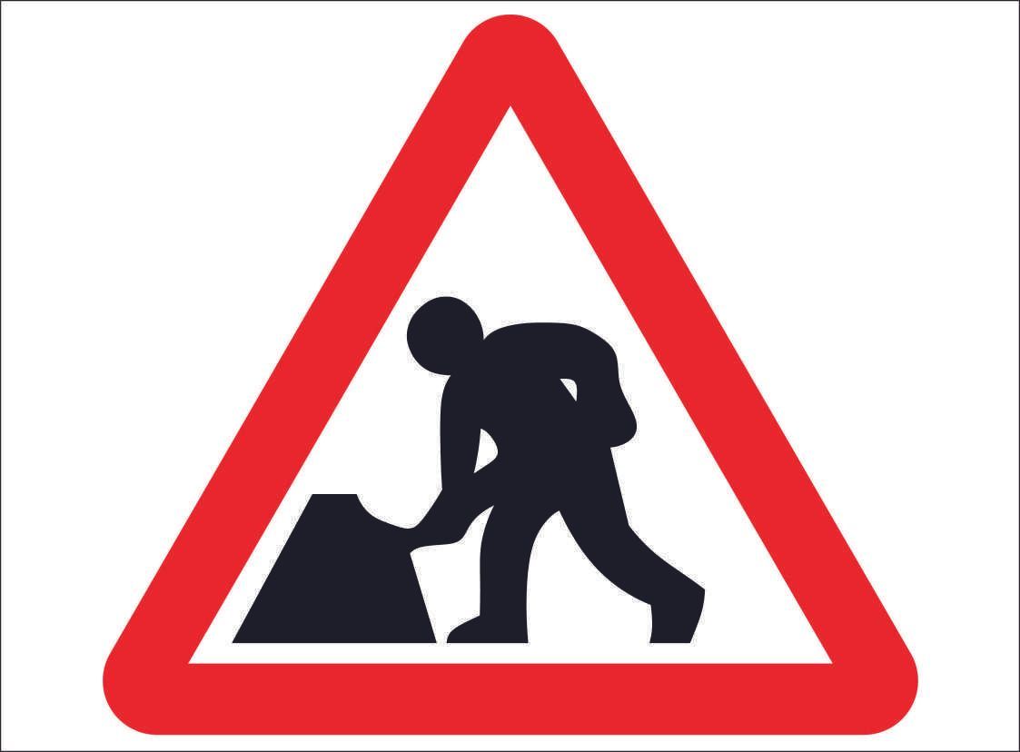 ROAD0107-Road Works ahead