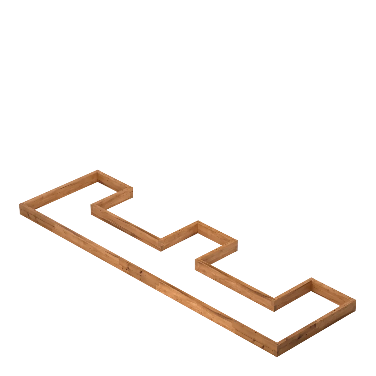 E-shaped wooden planter, Select width (cm): 110, Select length (cm): 369, Select height (cm): 12,5