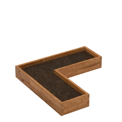 Jardinière en bois en forme de L