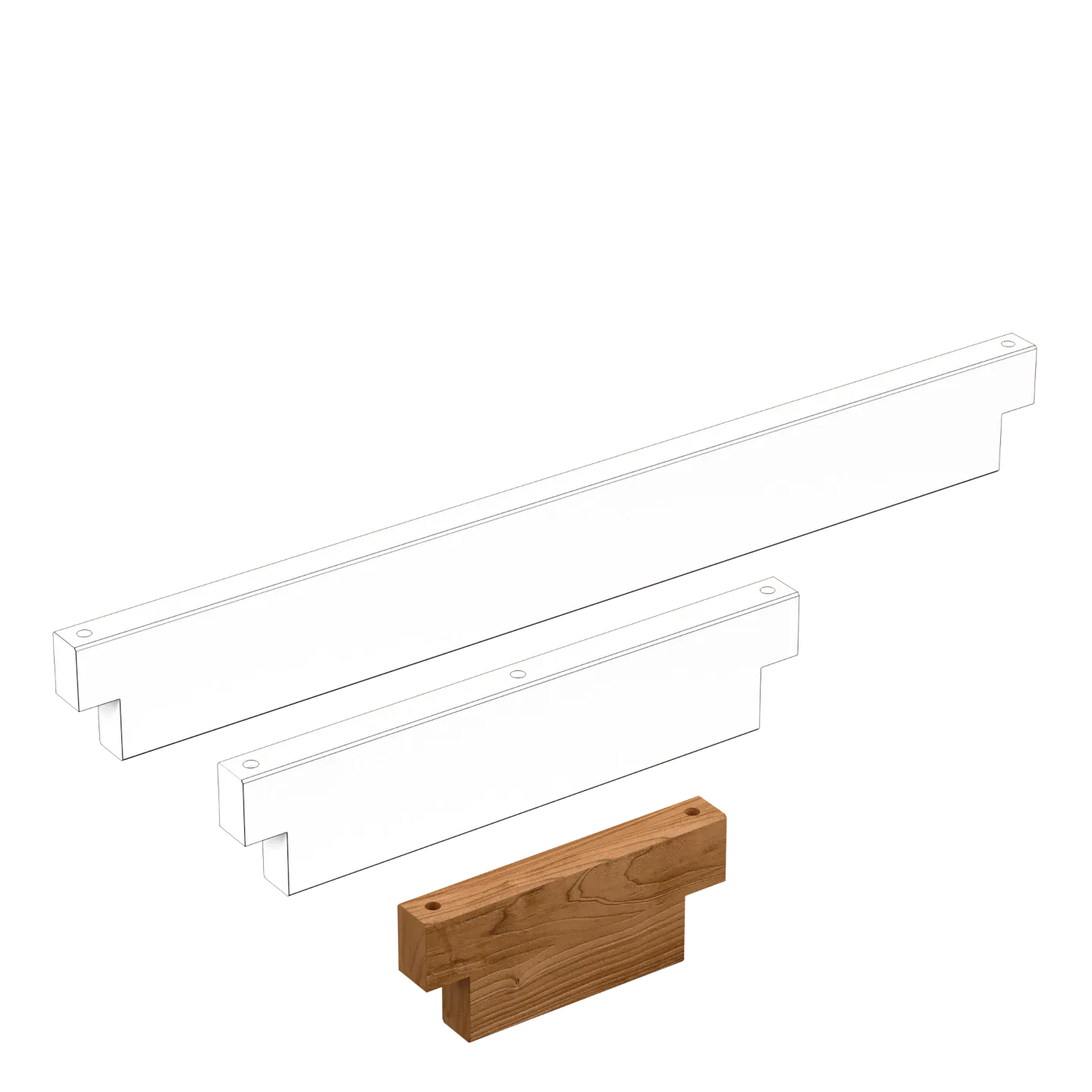 Modular wooden beam, Select length (cm): 29