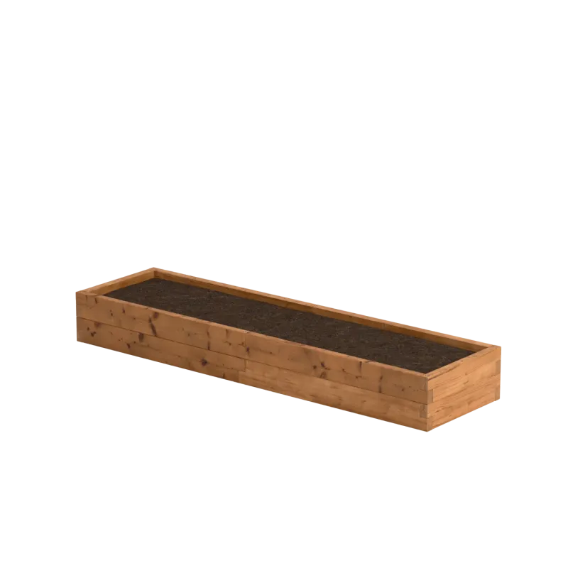 Rectangular wooden planter