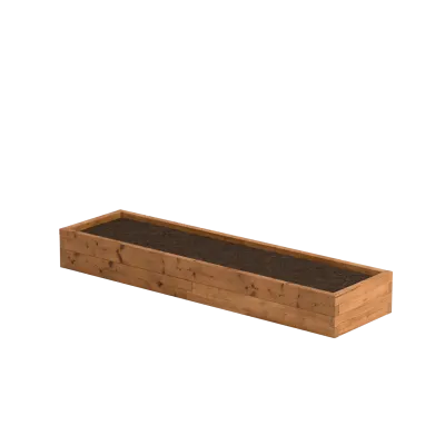 Rectangular wooden planter