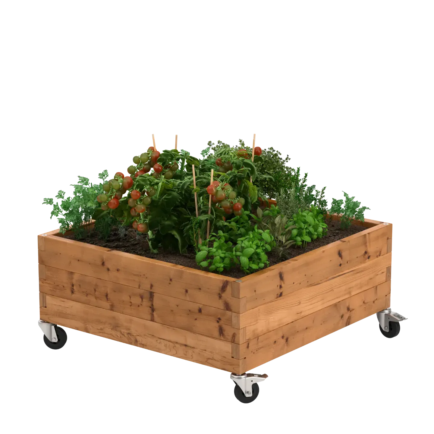 Holz-Hochbeet auf Rollen | Modulares und langlebiges Design | Aus Holz | Mobiles Hochbeet | WITBOSCH