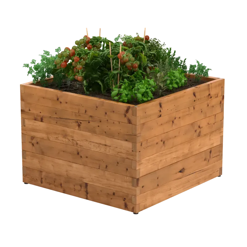 Wooden raised garden bed on feet Wooden raised garden bed on feet