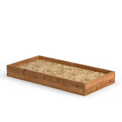 Rectangular wooden sandbox