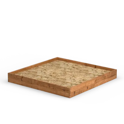 Square wooden sandbox XXL