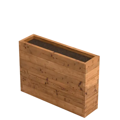 Wooden herb planter measuring 107 x 29 x 75 cm