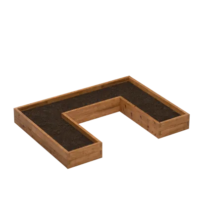 U-shaped wooden planter