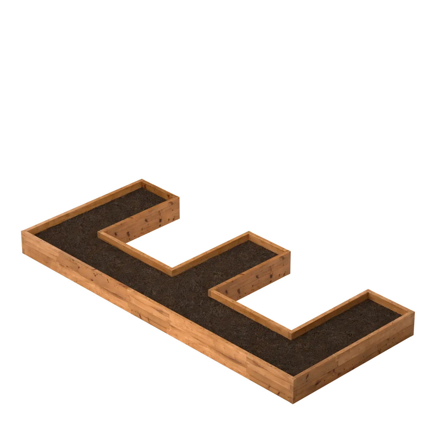 Pflanzkasten | Größe und Form wählen | Modulares und langlebiges Design | E-förmig | Aus Holz | WITBOSCH