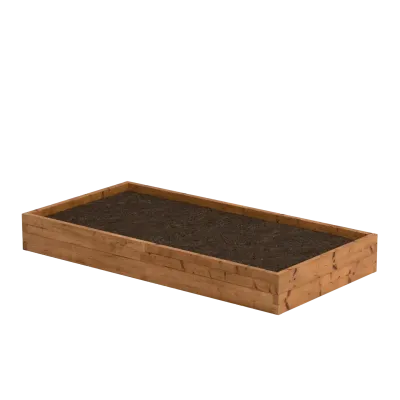 Rectangular wooden raised bed