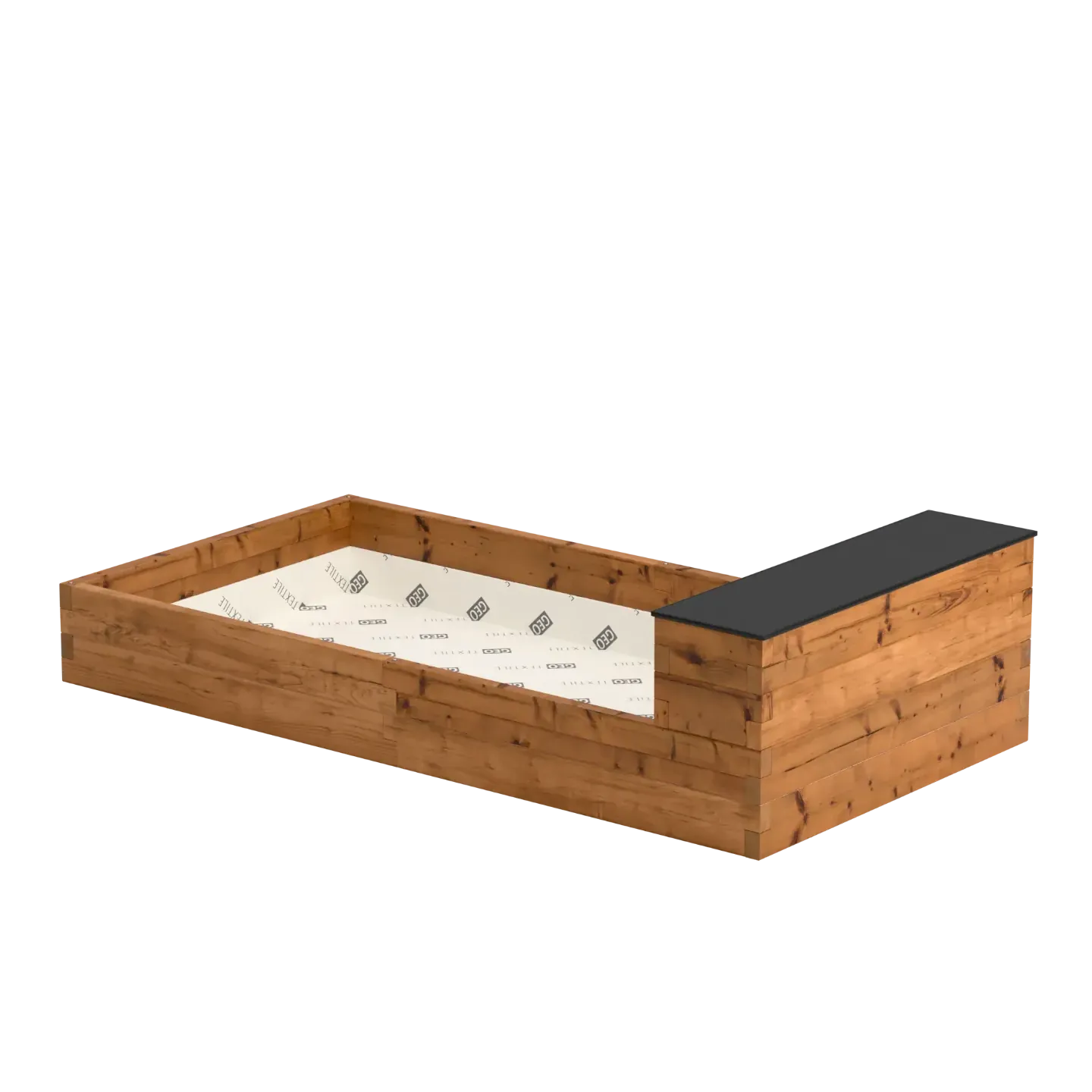 Rechteckiger Holz-Sandkasten mit Aufbewahrungsbank, Wählen Sie Länge x Breite (cm): 210 x 107