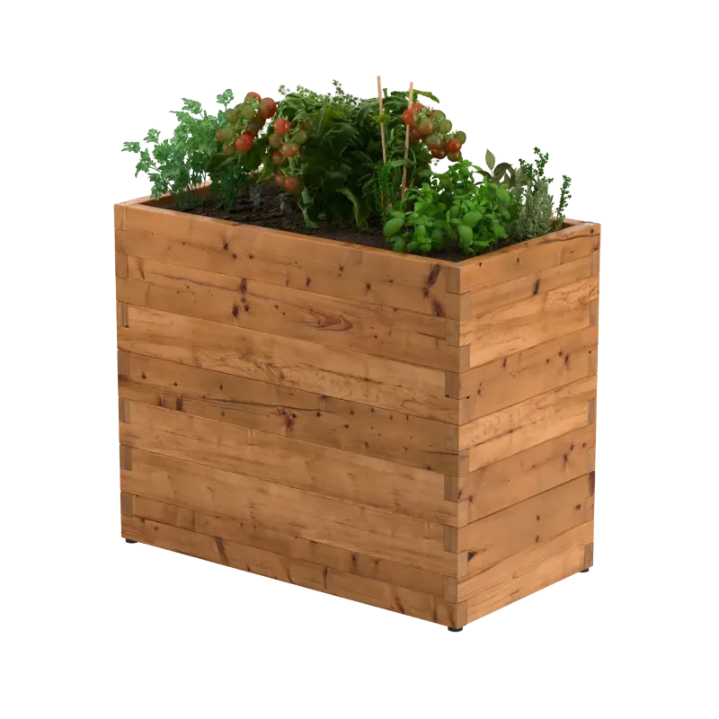 Wooden planter on feet