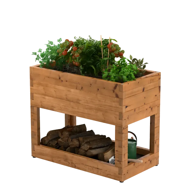 Wooden planter on legs
