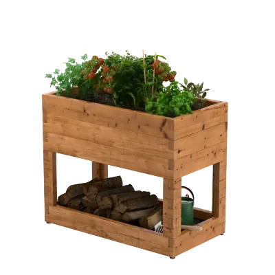 Wooden planter on legs