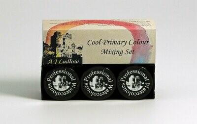 A J Ludlow Set of 3 primary cool tone Professional Watercolours