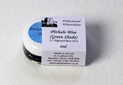 A J Ludlow Phthalocyanine Blue (Green Shade) Professional Watercolour