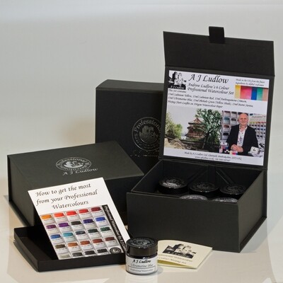 A J Ludlow's 6 colour palette Professional Watercolour Gift set