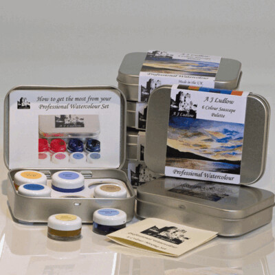 A J Ludlow Seascape Professional Watercolour Mini Mixing Gift set