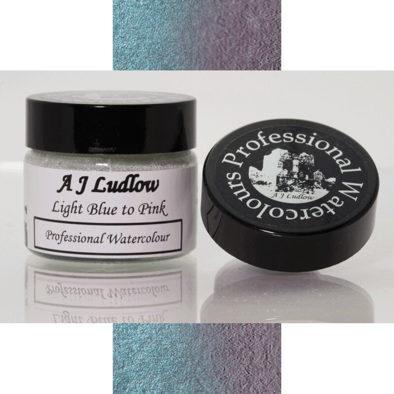 A J Ludlow Light Blue to Pink Iridescent Professional Watercolour