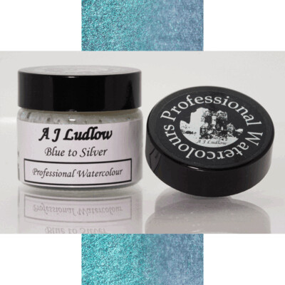 A J Ludlow Blue to Silver Iridescent Professional Watercolour