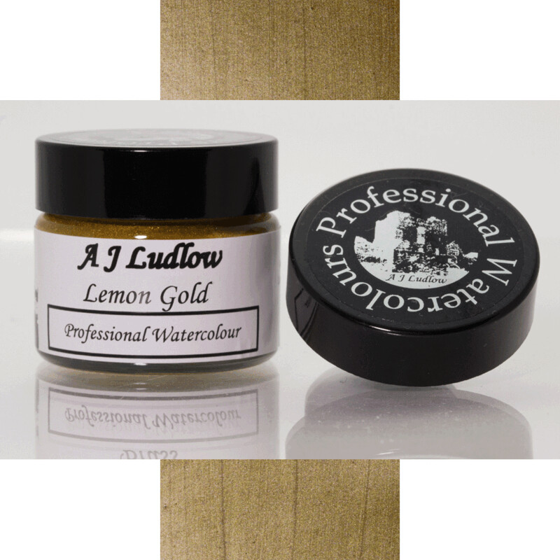 A J Ludlow Lemon Gold Metallic Effect Professional Watercolour