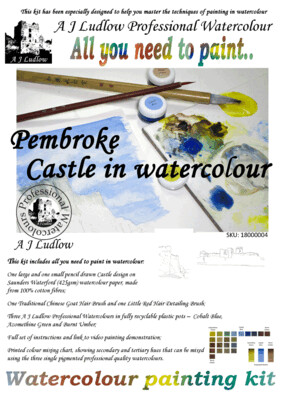 A J Ludlow Professional Watercolour Painting Set - Pembroke Castle