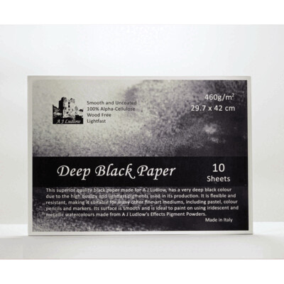 A J Ludlow Deep Black High Light Fast Paper Pad (460 gsm), A3