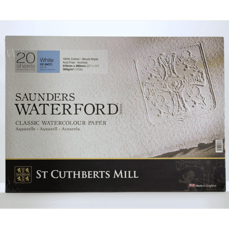 Saunders Waterford Watercolour Paper Block CP (NOT) White, 14x20 inches