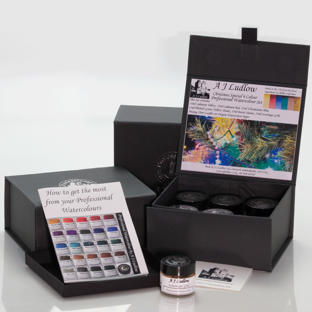 A J Ludlow Christmas Special 6 Colour Professional Watercolour Gift set