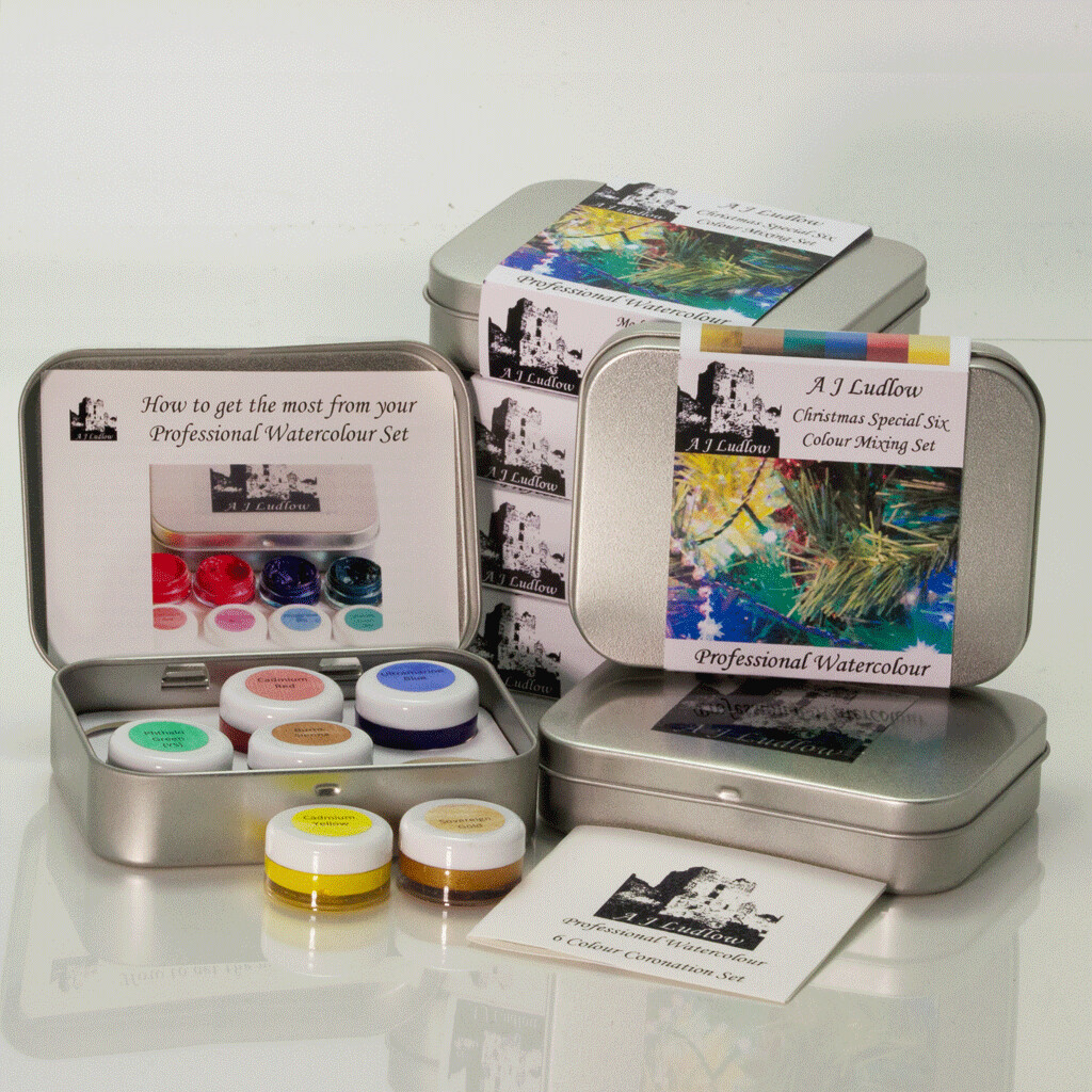 A J Ludlow Christmas Special 6 Colour Professional Watercolour Mini Gift set