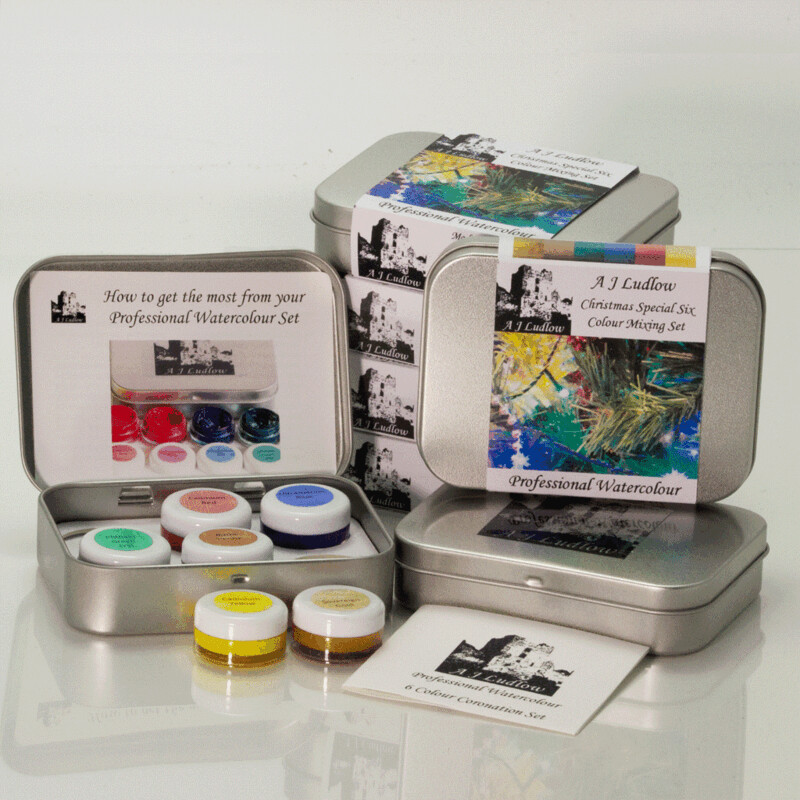 A J Ludlow Christmas Special 6 Colour Professional Watercolour Mini Gift set