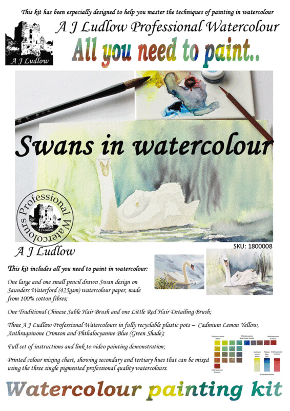 A J Ludlow Professional Watercolour Painting Set - Enjoying the Ride  (Kit A)