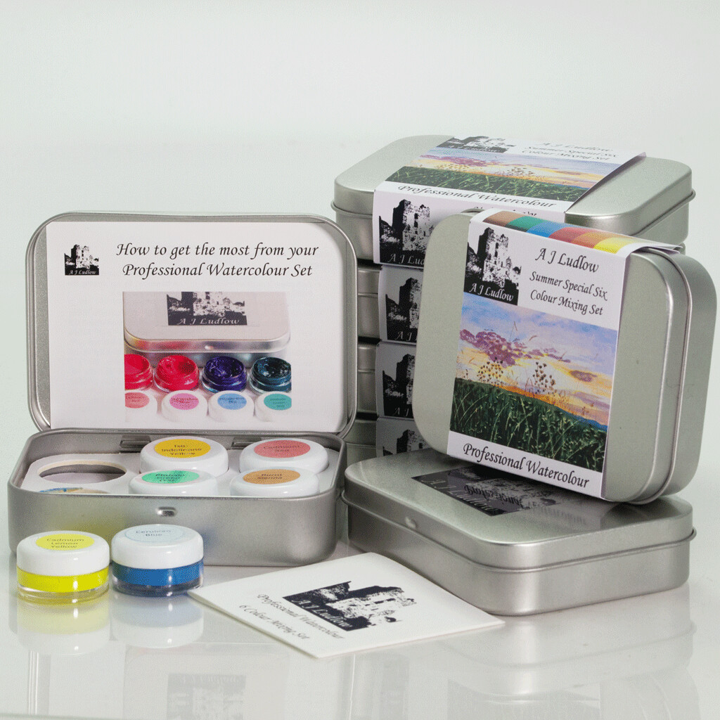 A J Ludlow Professional Watercolour, Summer Special Six Colour Mini Mixing Set