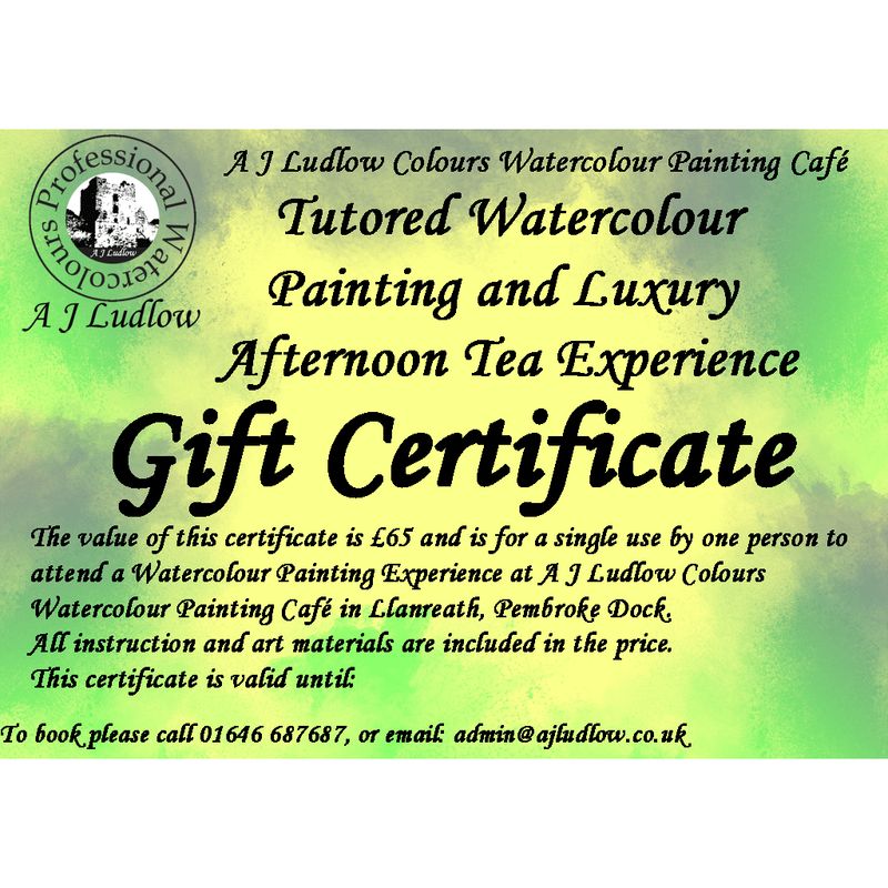 Tutored Watercolour Painting and Luxury Afternoon Tea Experience