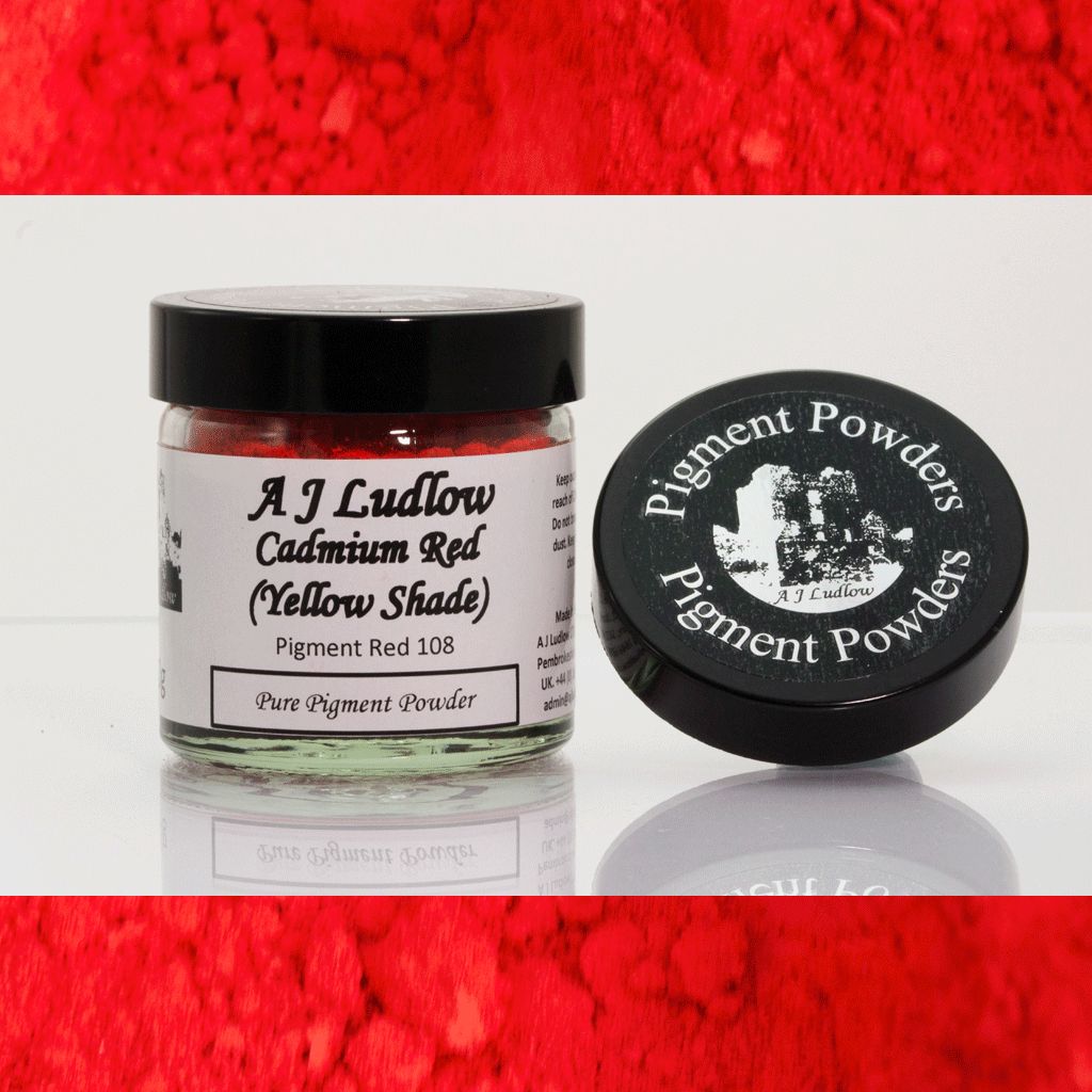 Cadmium Red (Yellow Shade) Pure Pigment Powder (40g)