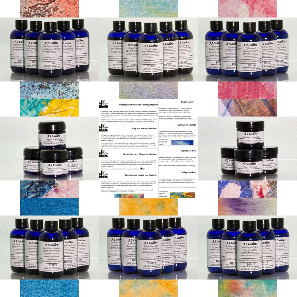 A J Ludlow Watercolour Medium gift bundle: Eight Medium Set