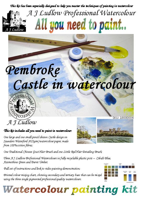 A J Ludlow Professional Watercolour Painting Set - Pembroke Castle A J Ludlow Professional Watercolour Painting Set - Pembroke Castle