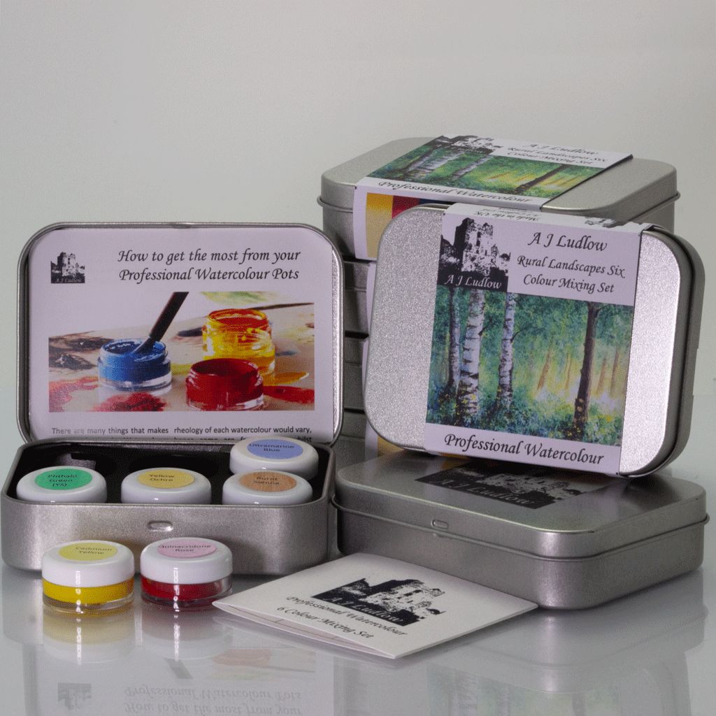 A J Ludlow Professional Watercolour, Rural Landscapes Six Colour Mini Mixing Set A J Ludlow Professional Watercolour, Rural Landscapes Six Colour Mini Mixing Set