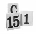 Nummerntafel Satz 1-15, 2xA, 2xB und 1xC