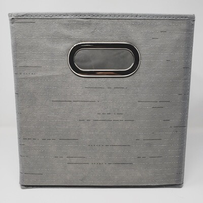 91087 Contenedor multiusos de tela en gris con rayas 91087 Contenedor multiusos de tela en gris con rayas