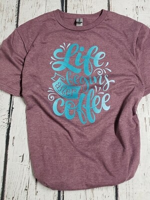 LIFE BEGINS AFTER COFFEE (OMBRE PRINT)