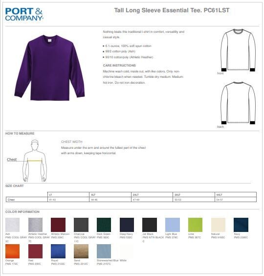 TALL - Port &amp; Company Essential Long Sleeve Tee