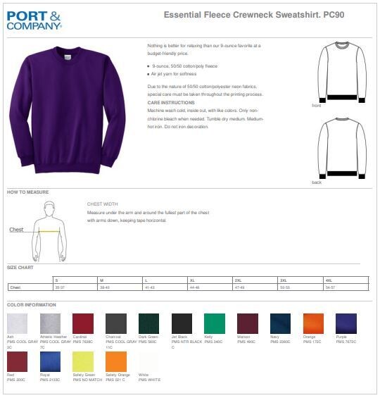 Port &amp; Company Essential Crewneck Sweatshirt