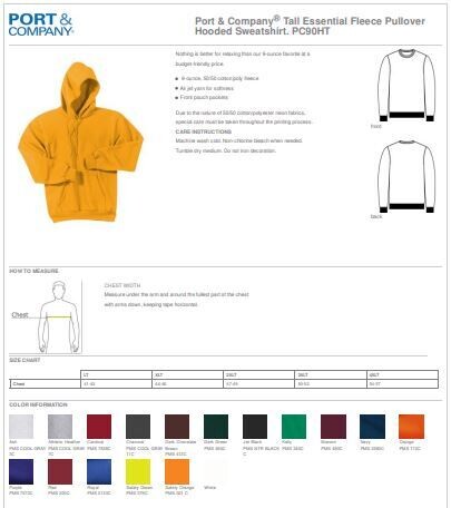 TALL - Port & Company Essential Fleece Pullover Hooded Sweatshirt