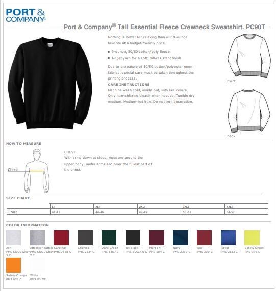TALL - Port &amp; Company Essential Fleece Crewneck Sweatshirt