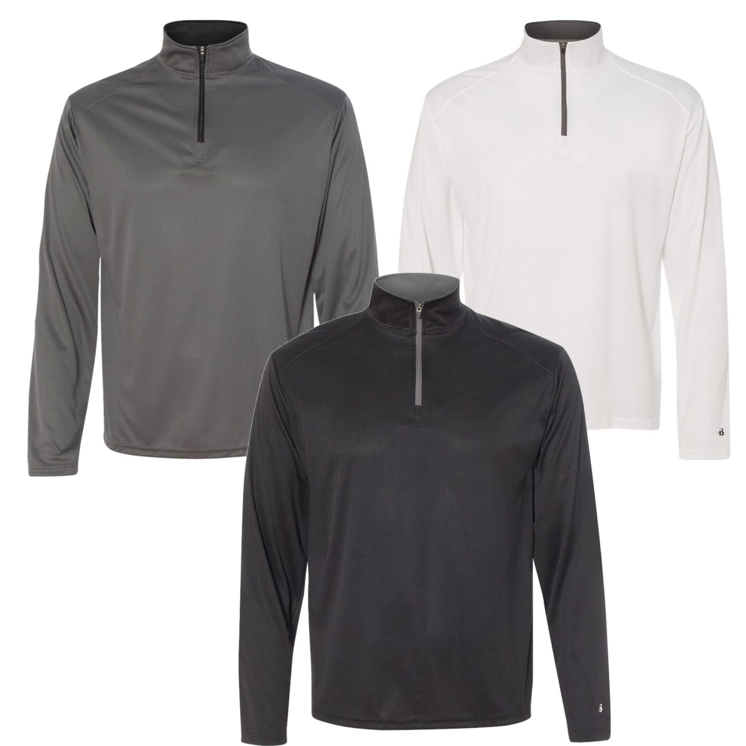 Badger Sport 4102 Men&#39;s Lightweight Long-Sleeve Quarter-Zip Performance Pullover