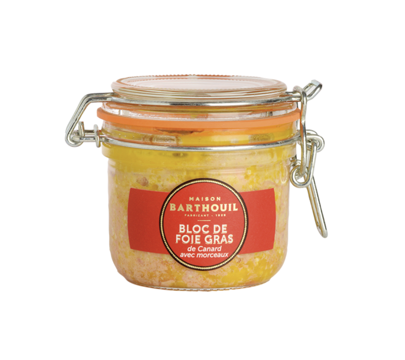Bloc foie gras canard bocal 
MAISON BARTHOUIL -190g