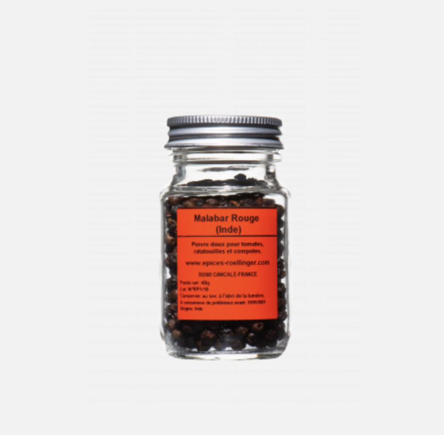 Poivre Malabar Rouge (Inde) - ROELLINGER - 40g