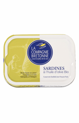 Sardines Huile d'Olive BIO - LA COMPAGNIE BRETONNE - 115g